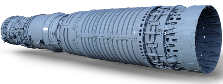 Mirage III E R and Mirage V ATAR 09 C5 with disassembled nozzle